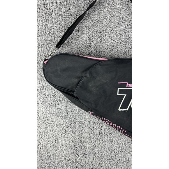 Vintage Hello Kitty Tennis Bag 02 Rare Sanrio 76-02 Shoulder Strap Pink Black - Picture 6 of 6